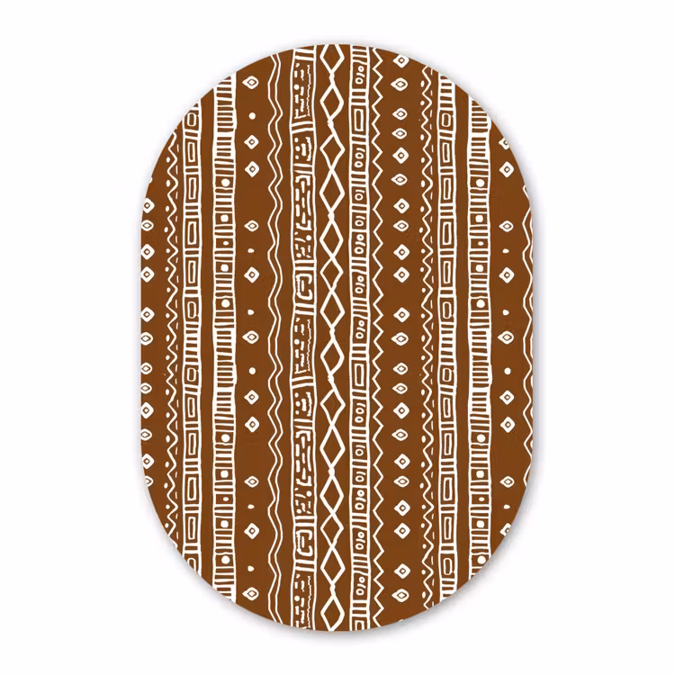Muurovaal - Glas - Chocoladebruin - Etnisch - Tribaal - Patroon — 1