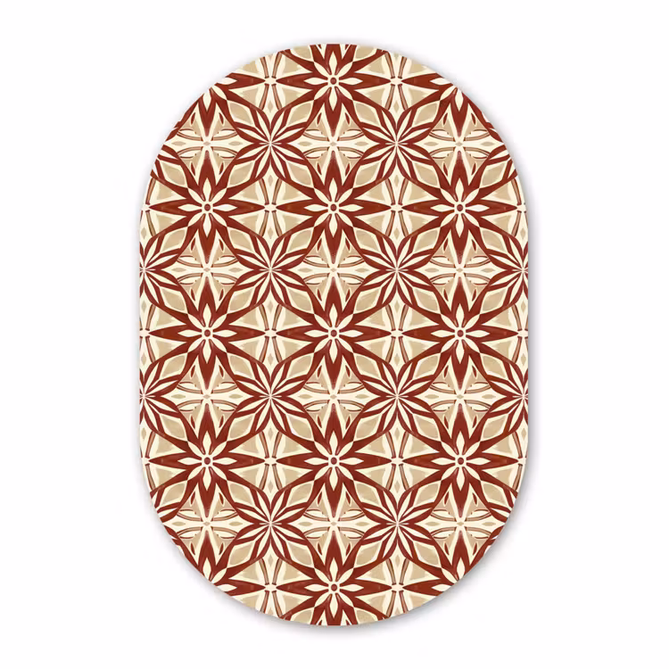 Muurovaal - Glas - Bordeauxrood - Geometrisch - Tegel - Patroon — 1