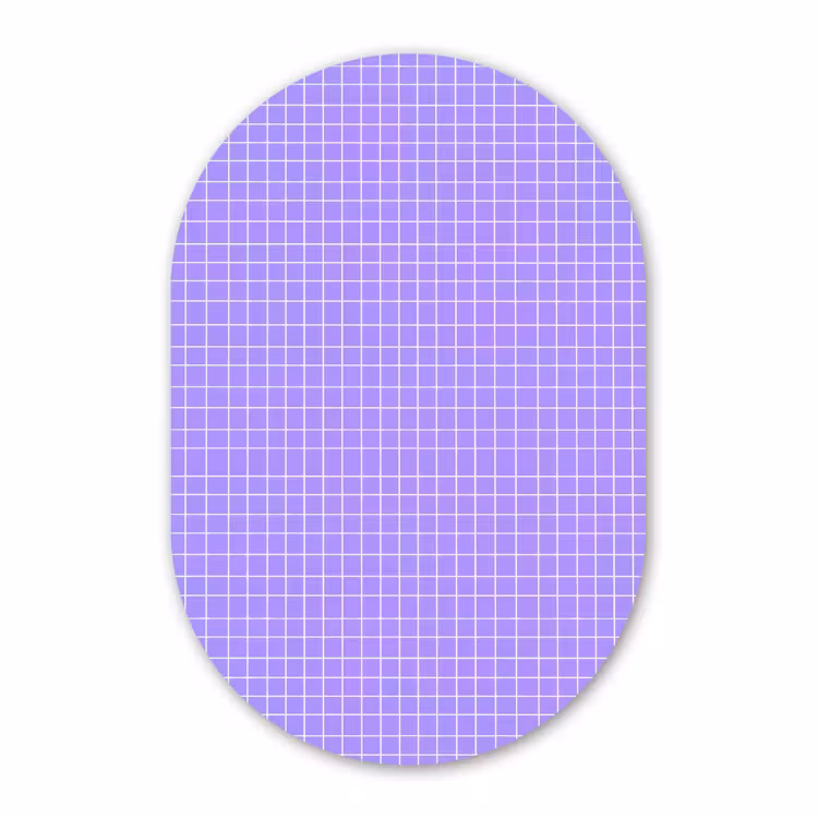 Muurovaal - Glas - Paars - Geometrisch - Raster - Minimalistisch - Patroon — 1