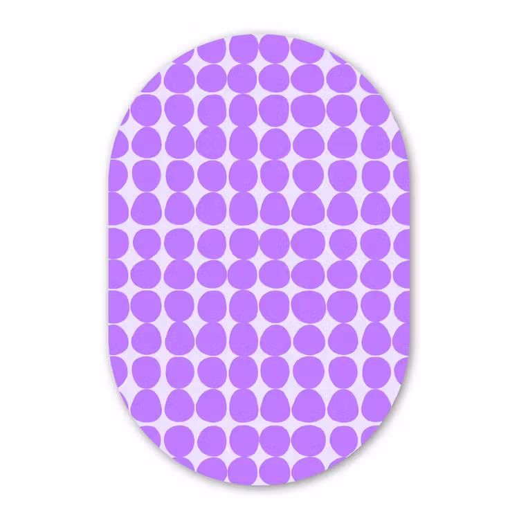 Muurovaal - Glas - Paars - Geometrisch - Stippen - Polka Dot - Patroon — 1