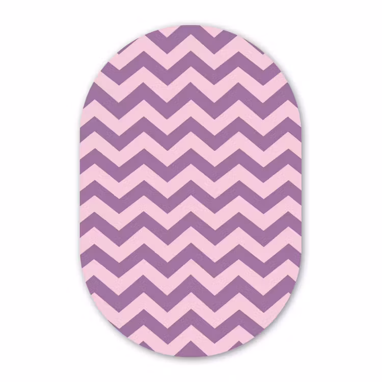 Muurovaal - Glas - Paars - Roze - Geometrisch - Chevron - Zigzag - Patroon — 1