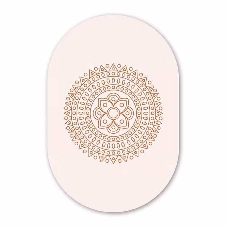 Muurovaal aluminium - Mandala - Geometrisch - Abstract - Oosters - Bruin — 1