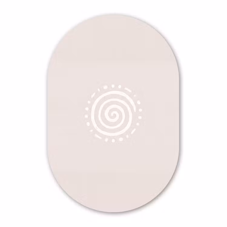 Muurovaal aluminium - Symbool - Spiraal - Abstract - Minimalistisch - Beige — 1