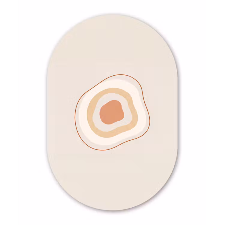 Muurovaal - Glas - Abstract - Organisch - Modern - Beige - Kunst — 1