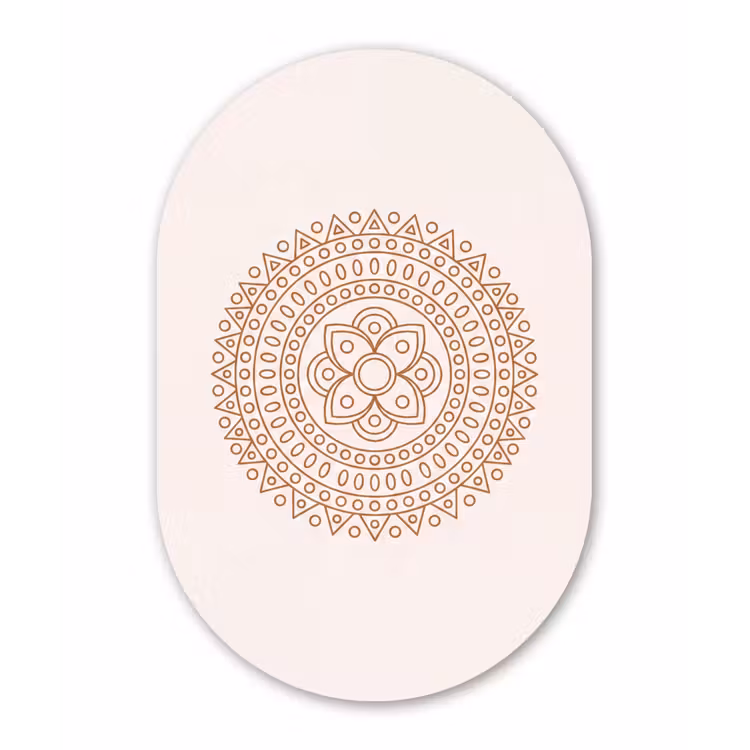 Muurovaal - Glas - Mandala - Geometrisch - Abstract - Oosters - Bruin — 1
