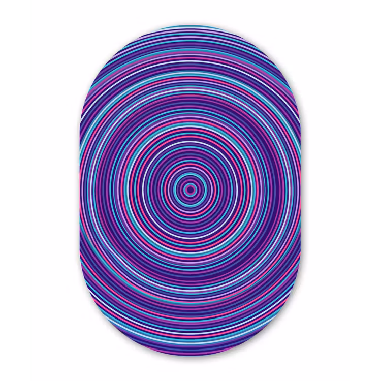 Muurovaal - Glas - Abstract - Cirkels - Kleurrijk — 1