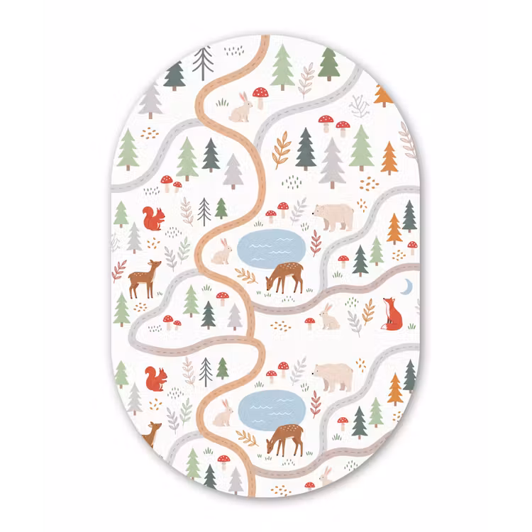 Muurovaal - Glas - Dieren - Bos - Illustratie — 1