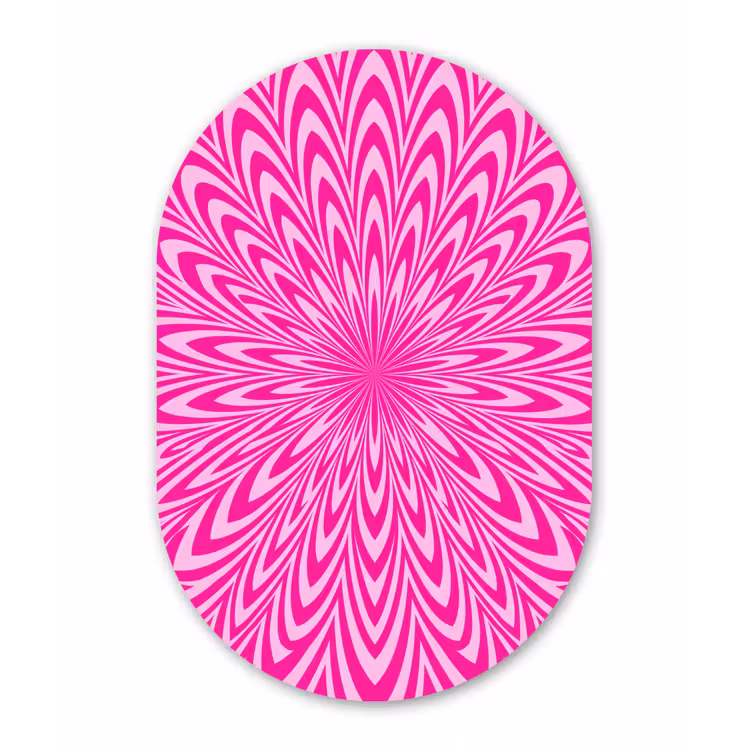 Muurovaal - Glas - Patroon - Optisch - Roze — 1