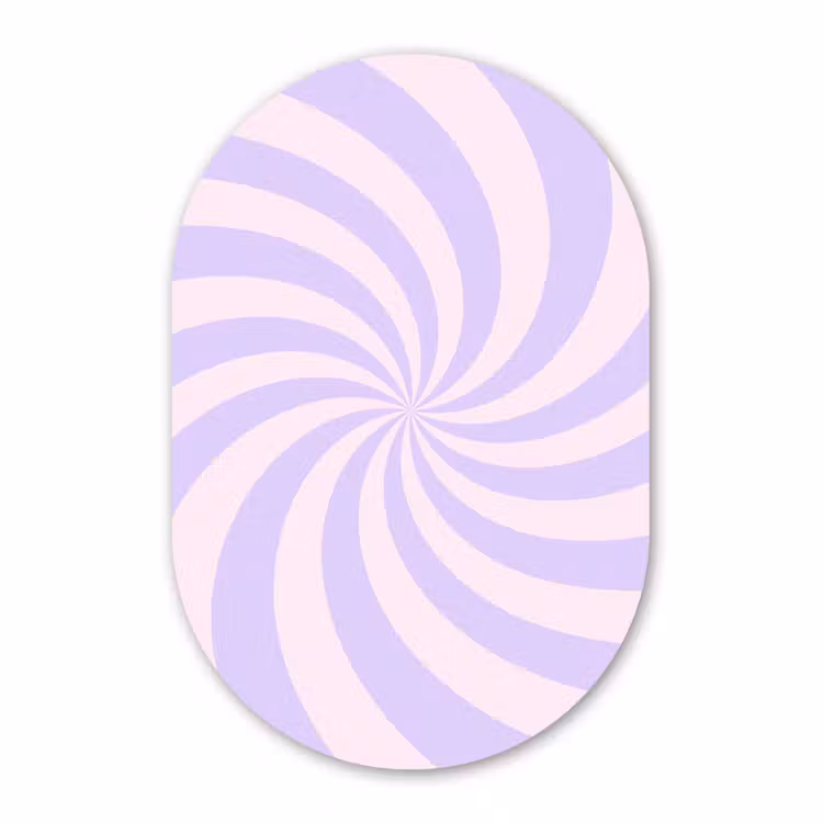 Muurovaal - Glas - Patroon - Spiraal - Abstract - Modern - Paars-Roze — 1
