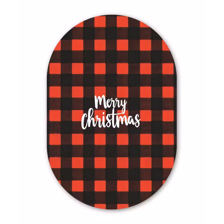 Muurovaal - Kunststof - Geruit - Rood - Tekst - Christmas — 3