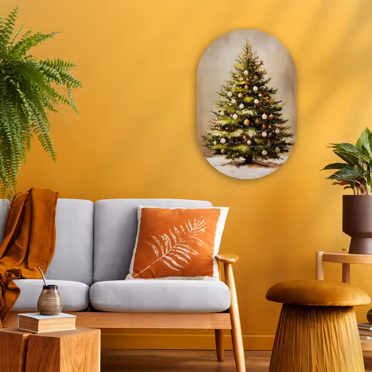 Muurovaal - Kunststof - Kerst - Sfeer - Groen — 1