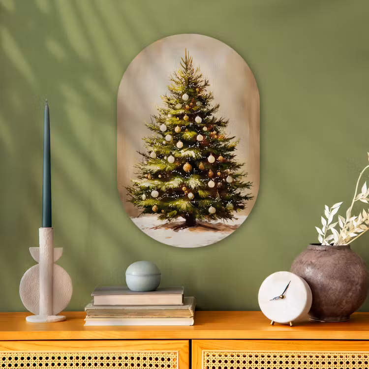 Muurovaal - Kunststof - Kerst - Sfeer - Groen — 2