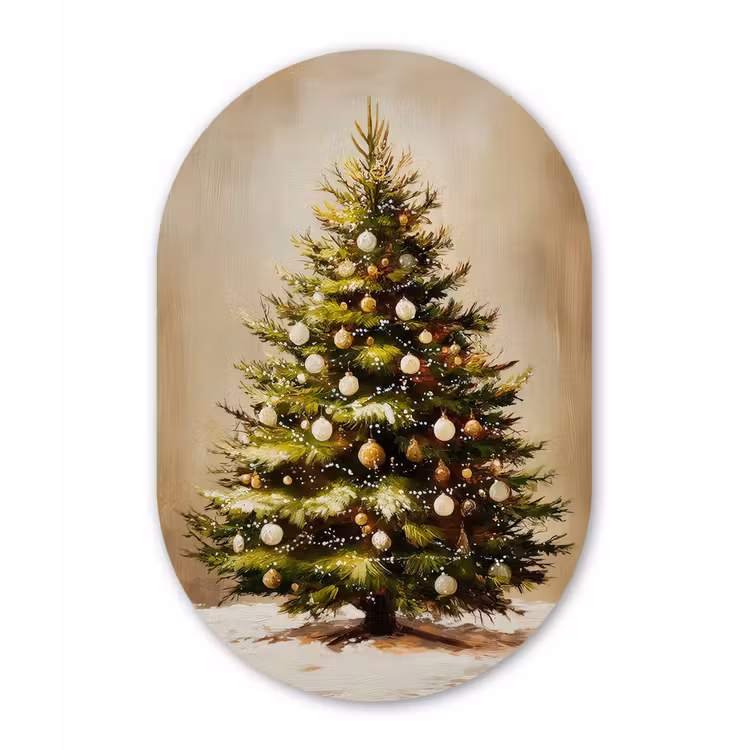 Muurovaal - Kunststof - Kerst - Sfeer - Groen — 3