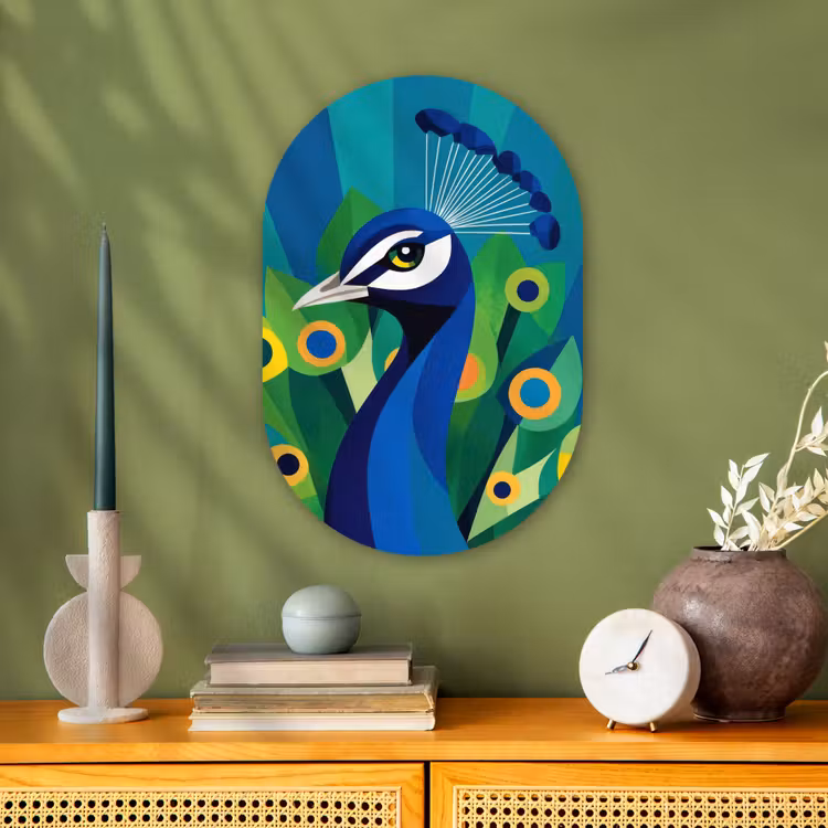 Muurovaal - Kunststof - Pauw - Cirkels - Blauw — 2