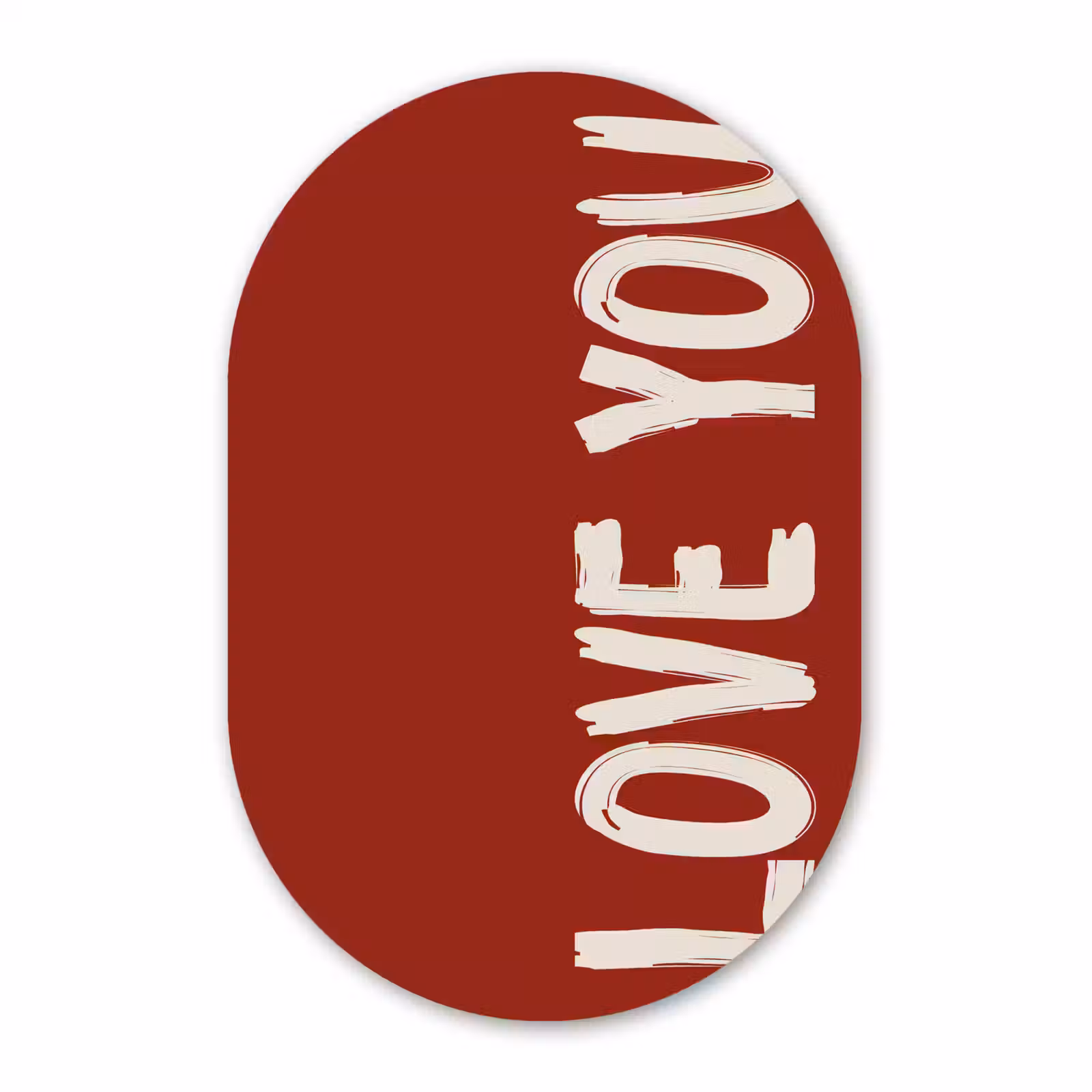 Muurovaal - Kunststof - Schuin - Loveyou - Rood — 1