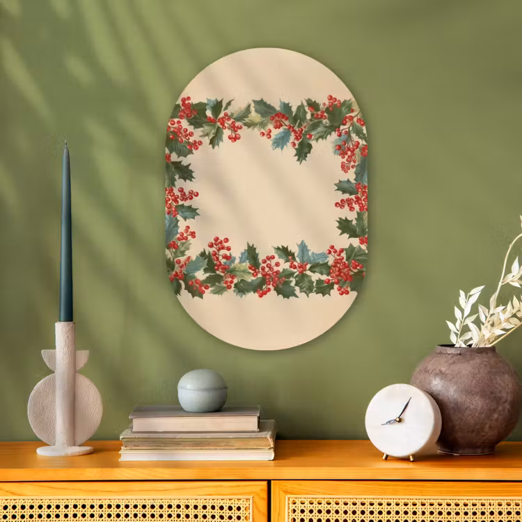 Muurovaal - Kunststof - Hulstrand - Bessen - Beige — 1