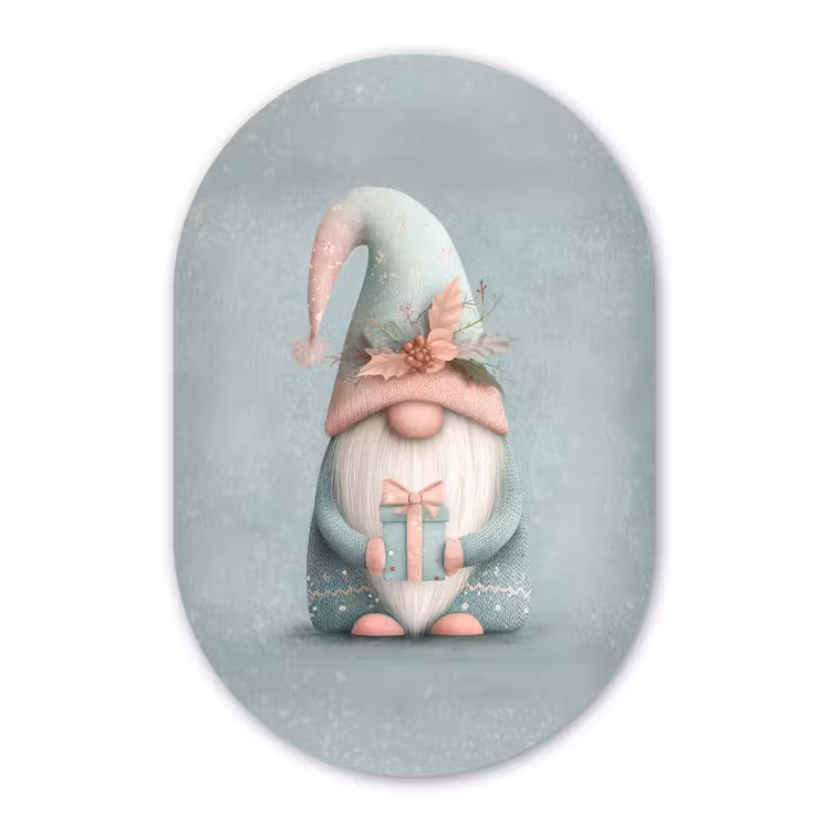 Muurovaal - Kunststof - Kerstgnome - Cadeau - Groen — 2