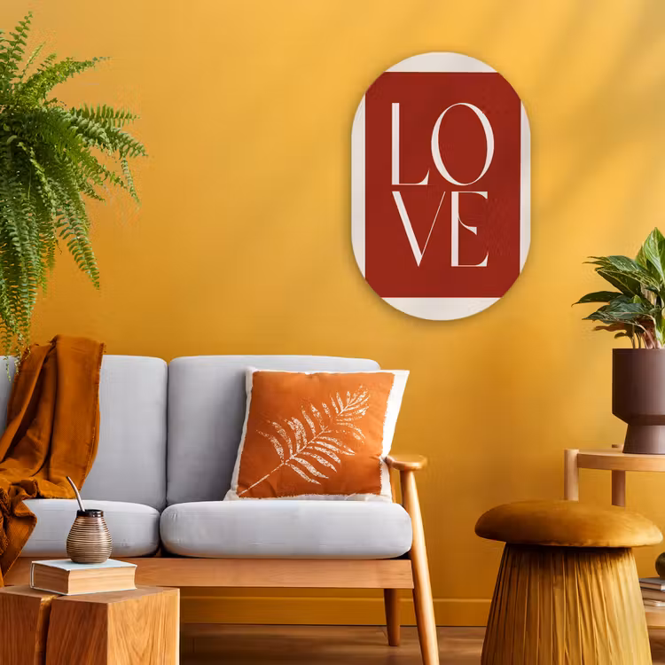 Muurovaal - Kunststof - Love - Rood - Minimalistisch — 3