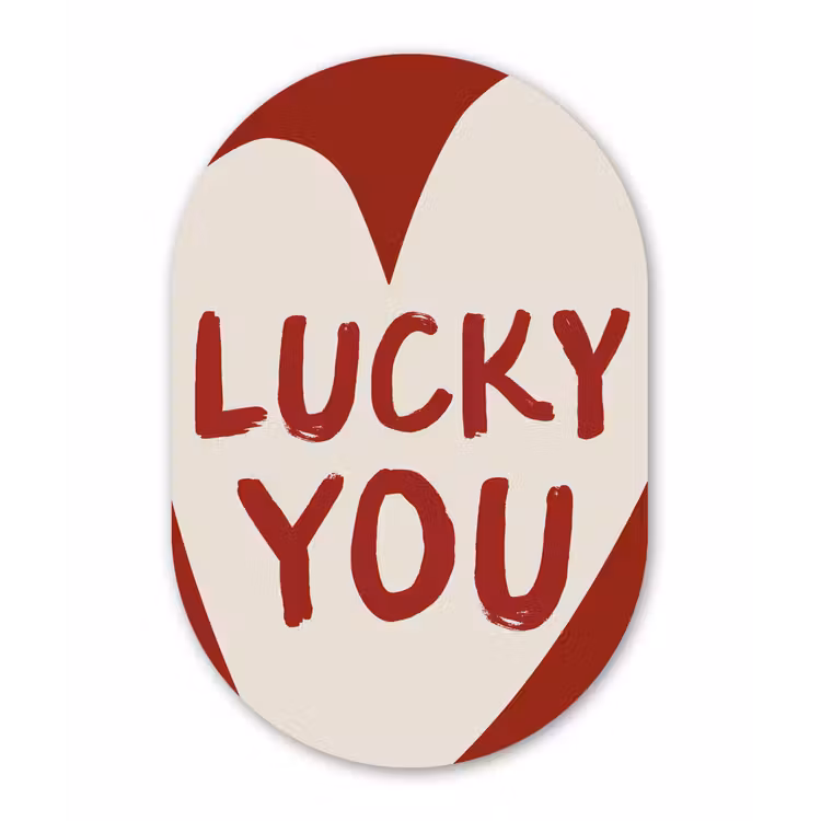 Muurovaal - Kunststof - Lucky - Hart - Rood — 2