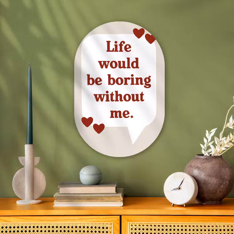 Muurovaal - Kunststof - Quote - Tekstballon - Hartjes — 3