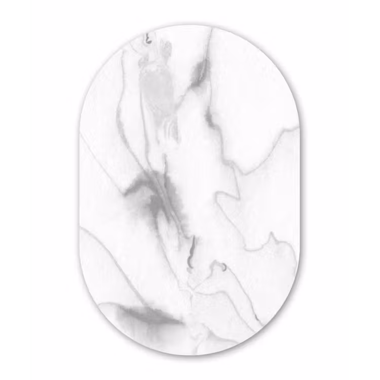 Muurovaal - Kunststof - Marmer - Grijs - Wit - Abstract - Marmerlook — 2