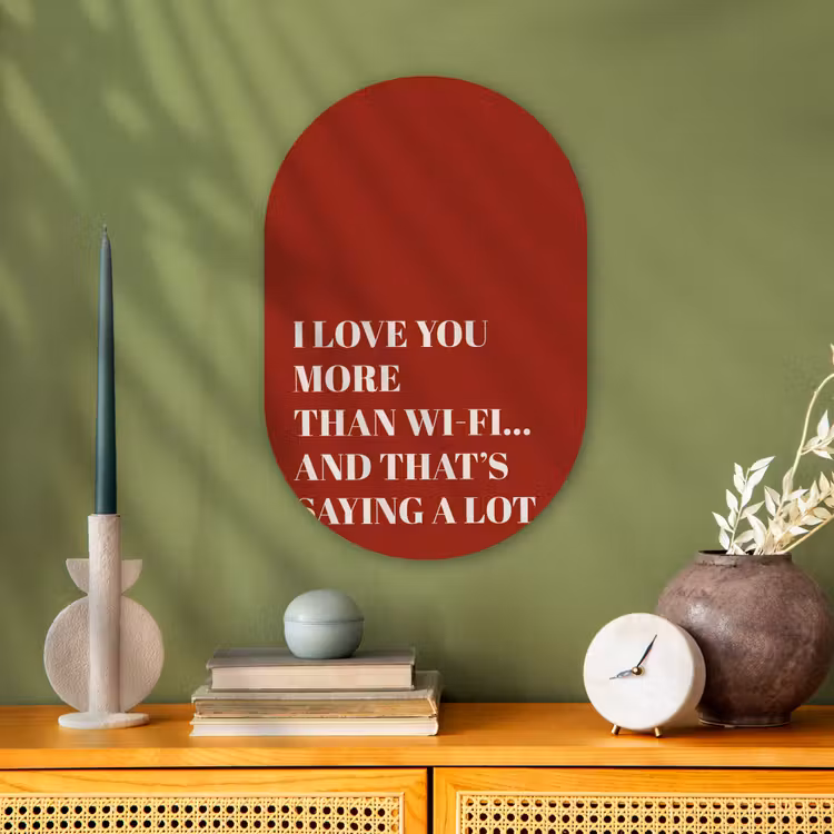Muurovaal - Kunststof - Rood - Quote - Liefde — 1