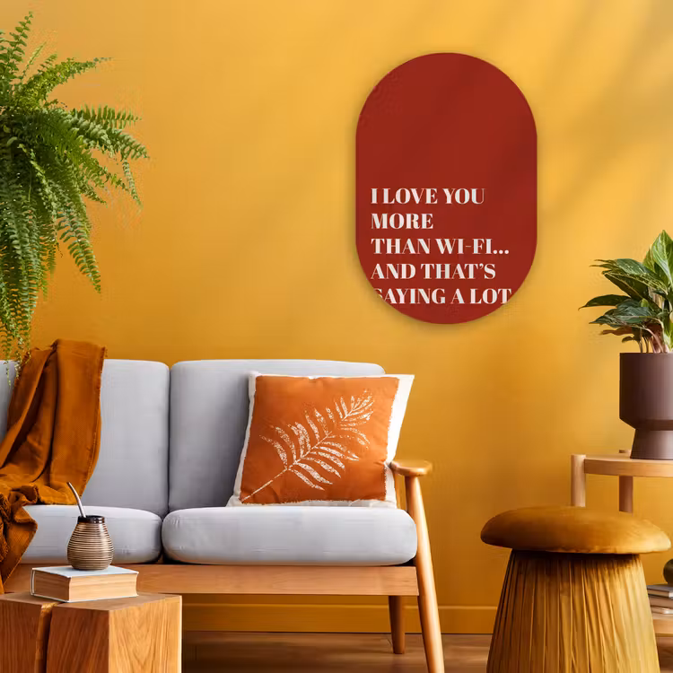 Muurovaal - Kunststof - Rood - Quote - Liefde — 2