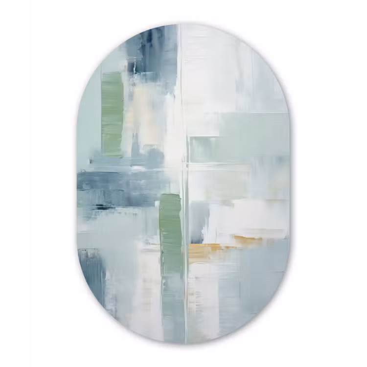 Muurovaal - Kunststof - Verf - Moderne kunst - Abstract - Grijs — 2