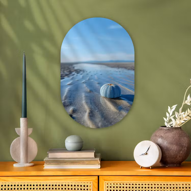 Muurovaal - Kunststof - Strand - Schild - Water - Blauw — 2