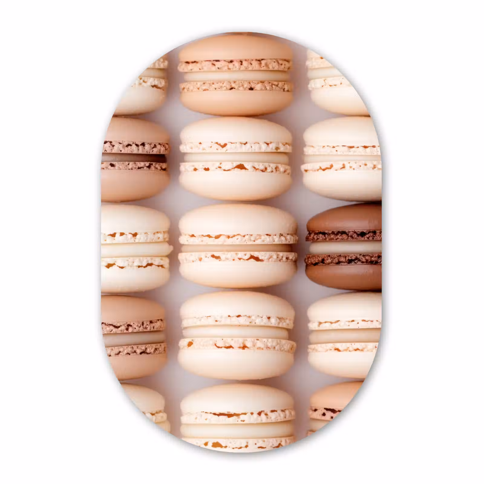Muurovaal - Kunststof - Macarons - Beige - Bruin — 1