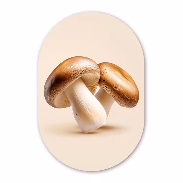 Muurovaal - Kunststof - Champignons - Zacht - Beige — 3