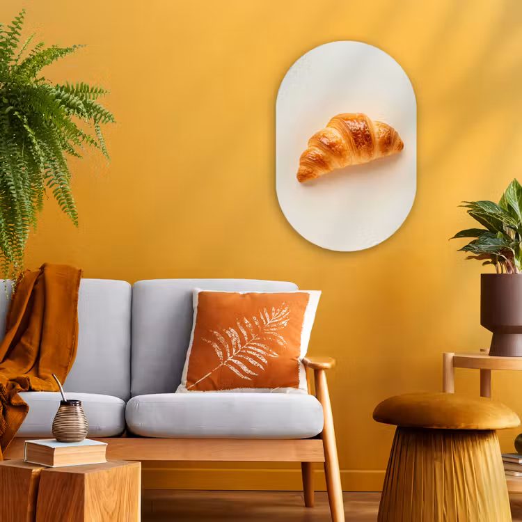 Muurovaal - Kunststof - Croissant - Brood - Beige — 3