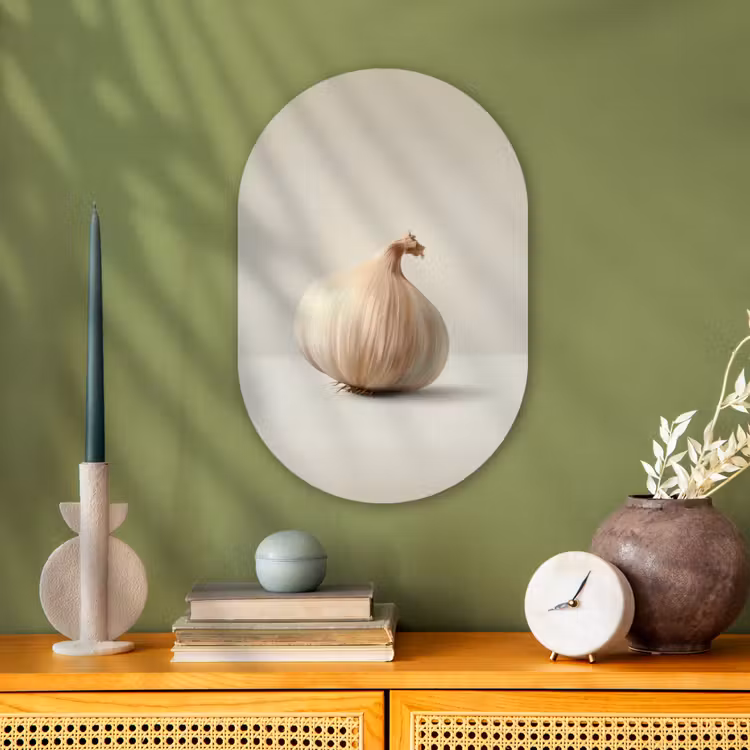 Muurovaal - Kunststof - Knoflook - Natuurlijk - Beige — 3