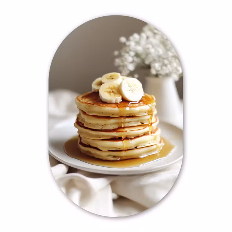 Muurovaal - Kunststof - Pannenkoeken - Banaan - Siroop - Wit - Beige — 2