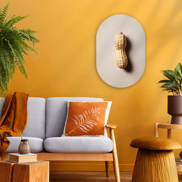 Muurovaal - Kunststof - Pinda - Ruw - Beige — 3