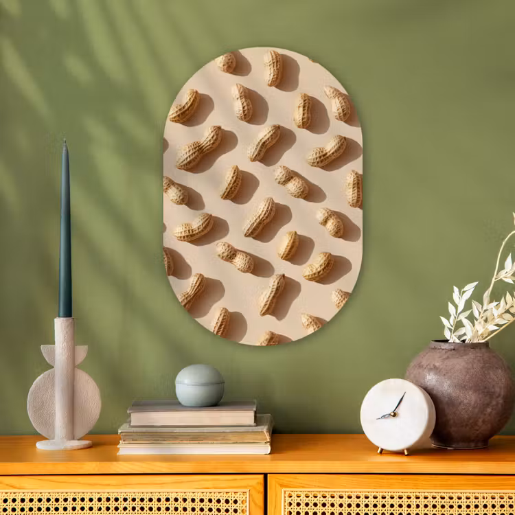 Muurovaal - Kunststof - Pinda's - Patroon - Beige — 3