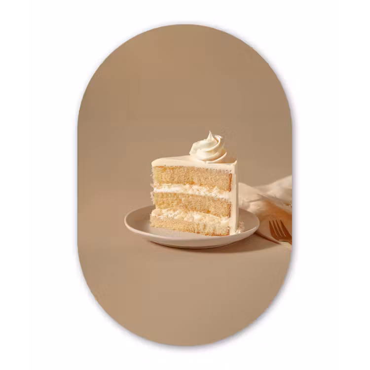 Muurovaal - Kunststof - Vanilletaart - Cake - Romig — 1
