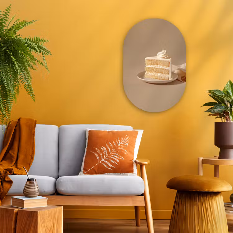 Muurovaal - Kunststof - Vanilletaart - Cake - Romig — 2
