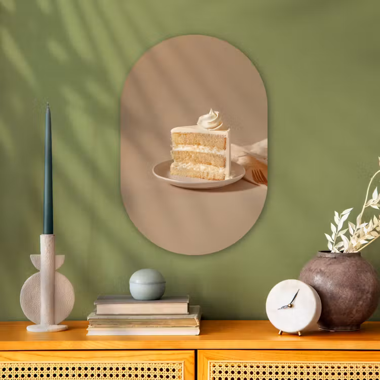 Muurovaal - Kunststof - Vanilletaart - Cake - Romig — 3