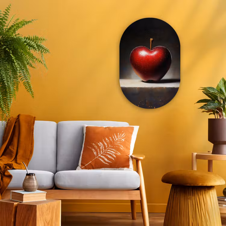 Muurovaal - Kunststof - Apple - Hart - Rood — 3