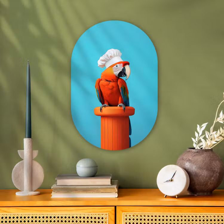 Muurovaal - Kunststof - Ara - Koksmuts - Sokkel - Grappig — 2
