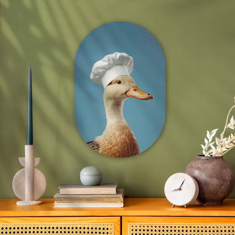 Muurovaal - Kunststof - Eend - Koksmuts - Cute - Vogel — 2