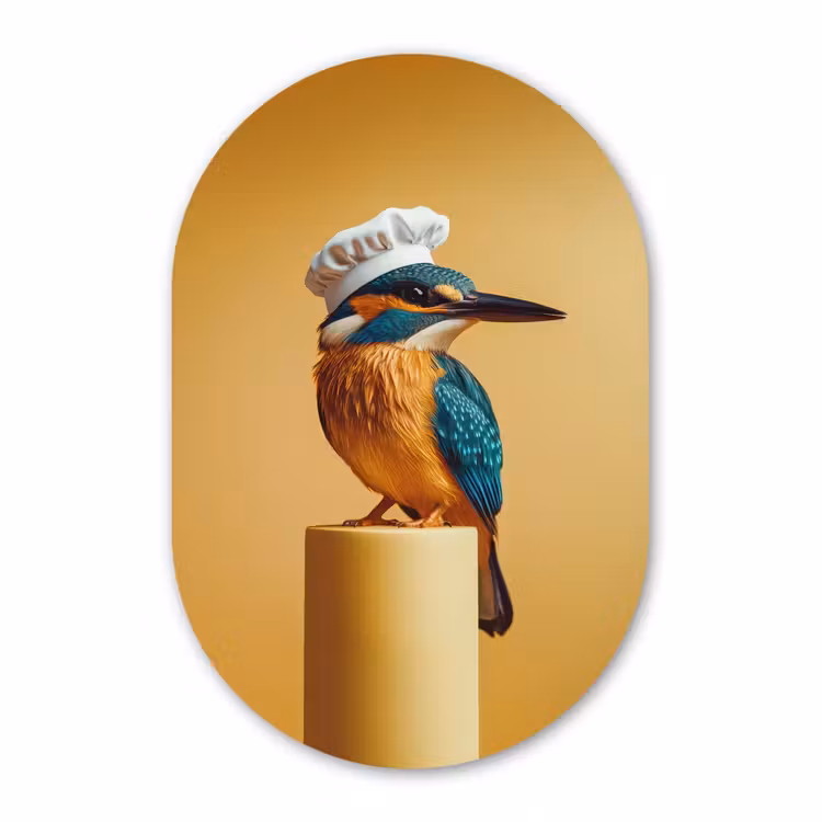 Muurovaal - Kunststof - Ijsvogel - Pilaar - Koksmuts - Vogel — 3
