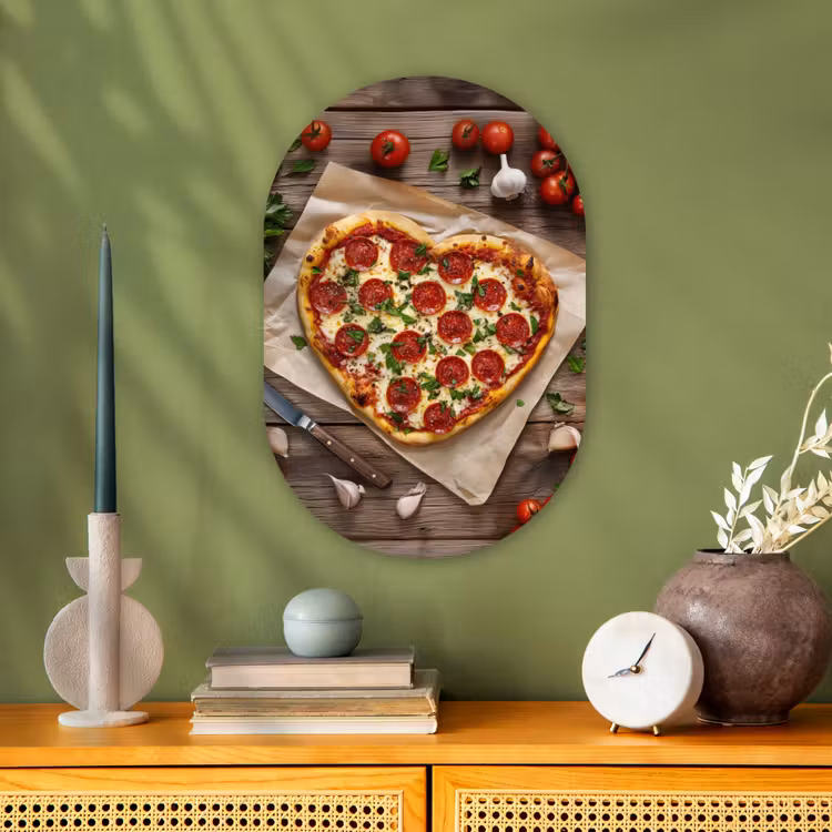 Muurovaal - Kunststof - Pizza - Hart - Pepperoni - Tomaat — 2