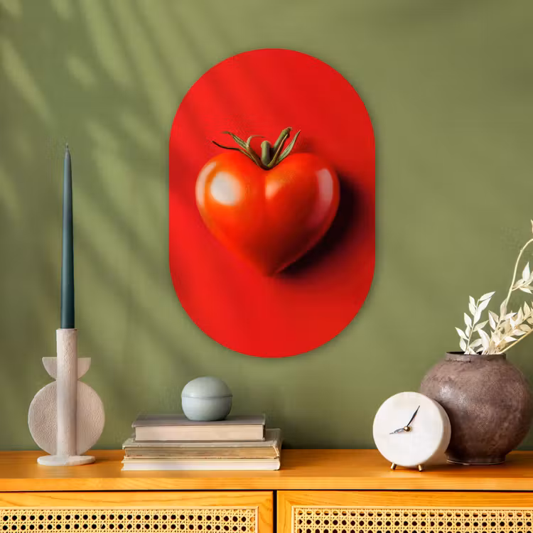 Muurovaal - Kunststof - Tomaat - Rood - Hart — 2
