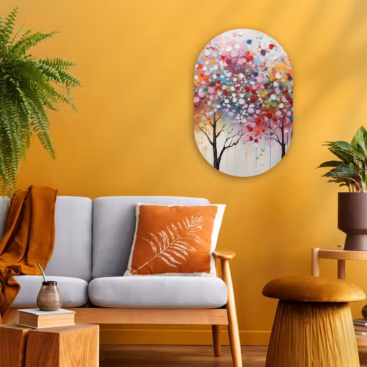 Muurovaal - Kunststof - Kunst - Bomen - Natuur - Acryl — 3