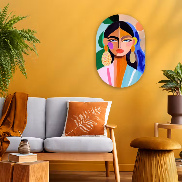 Muurovaal - Kunststof - Portret - Vrouw - Modern — 2