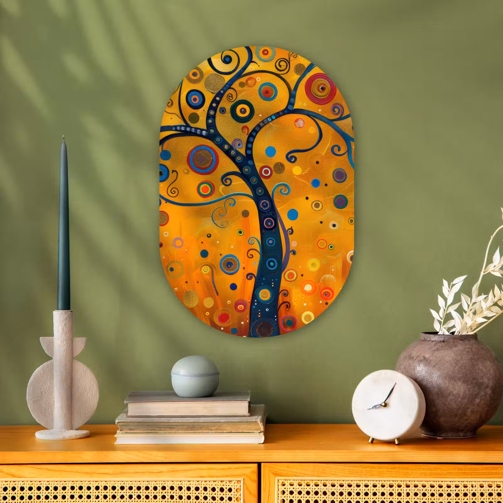 Muurovaal - Kunststof - Abstract - Boom - Levensboom - Modern — 1