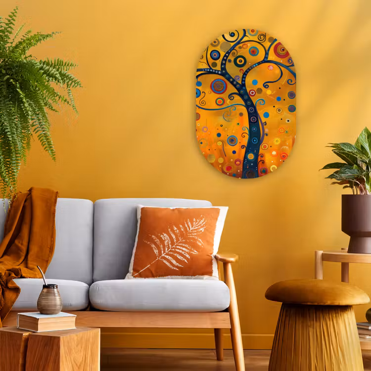 Muurovaal - Kunststof - Abstract - Boom - Levensboom - Modern — 2