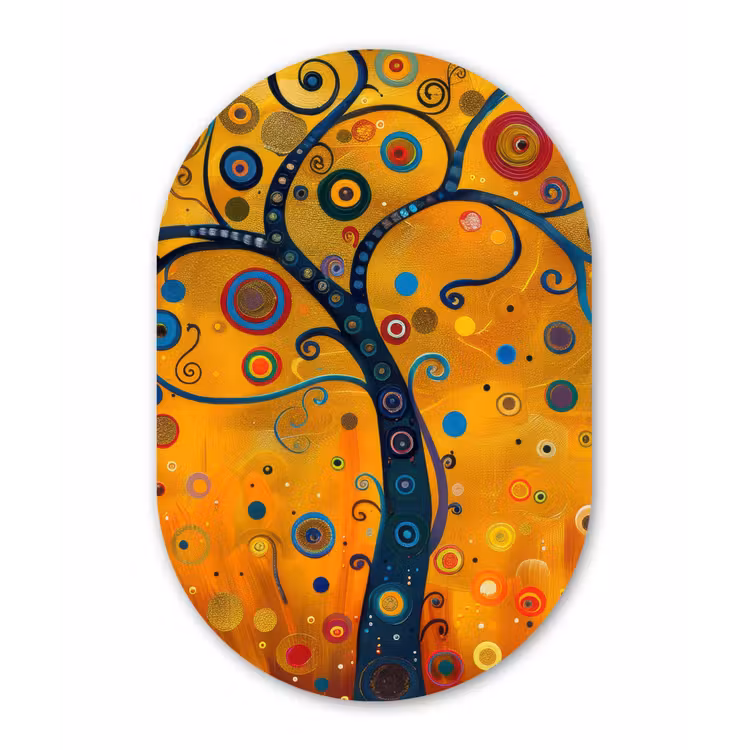 Muurovaal - Kunststof - Abstract - Boom - Levensboom - Modern — 3